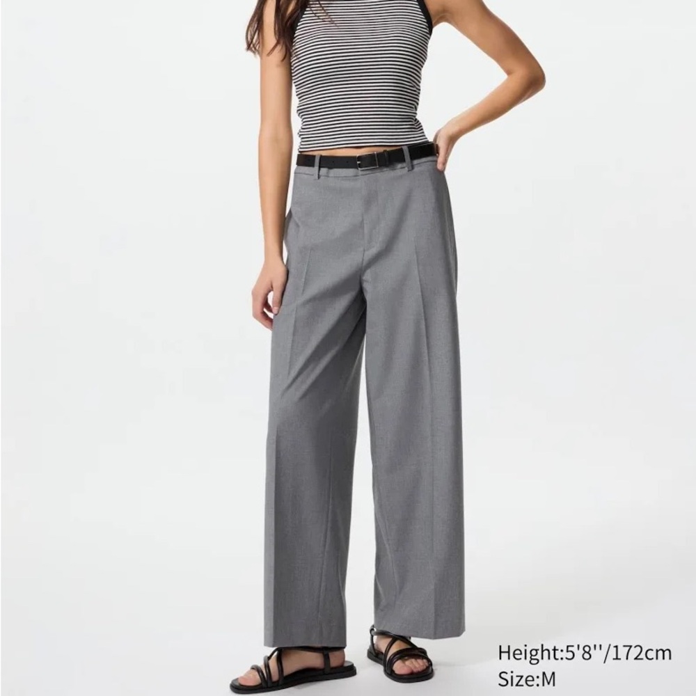 UNIQLO Women's Smart Wide Pants RN139864 (Gray/Natural)